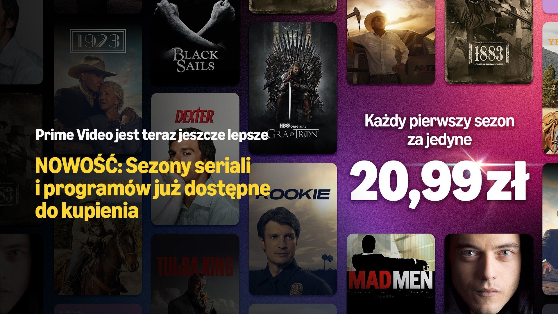 Prime Video rozszerza ofertę TVOD w Polsce dodając ponad 200 sezonów seriali telewizyjnych dostępnych do zakupu