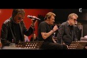 Johnny Hallyday, Eddy Mitchel et Jacques Dutronc chantent 